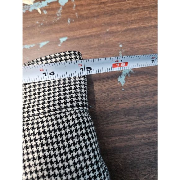 Vintage 80's Wool Houndstooth Pleat Front Tapered Dress Pants 12 Collectible Gol - Picture 7 of 8